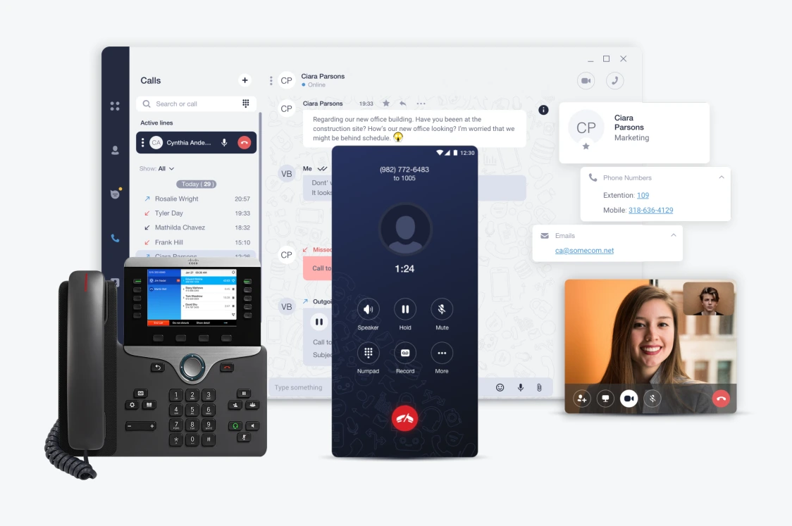 Abbax Business Phone System softphone interface