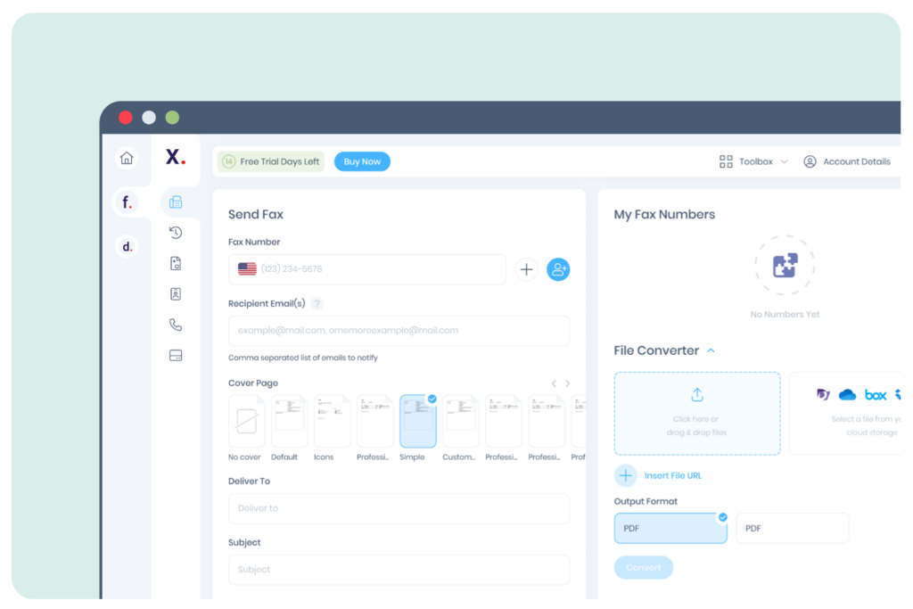 Abbax Cloud Fax send-fax portal